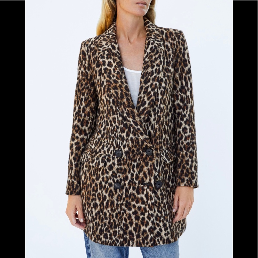 Zara Leopard Oversized Blazer